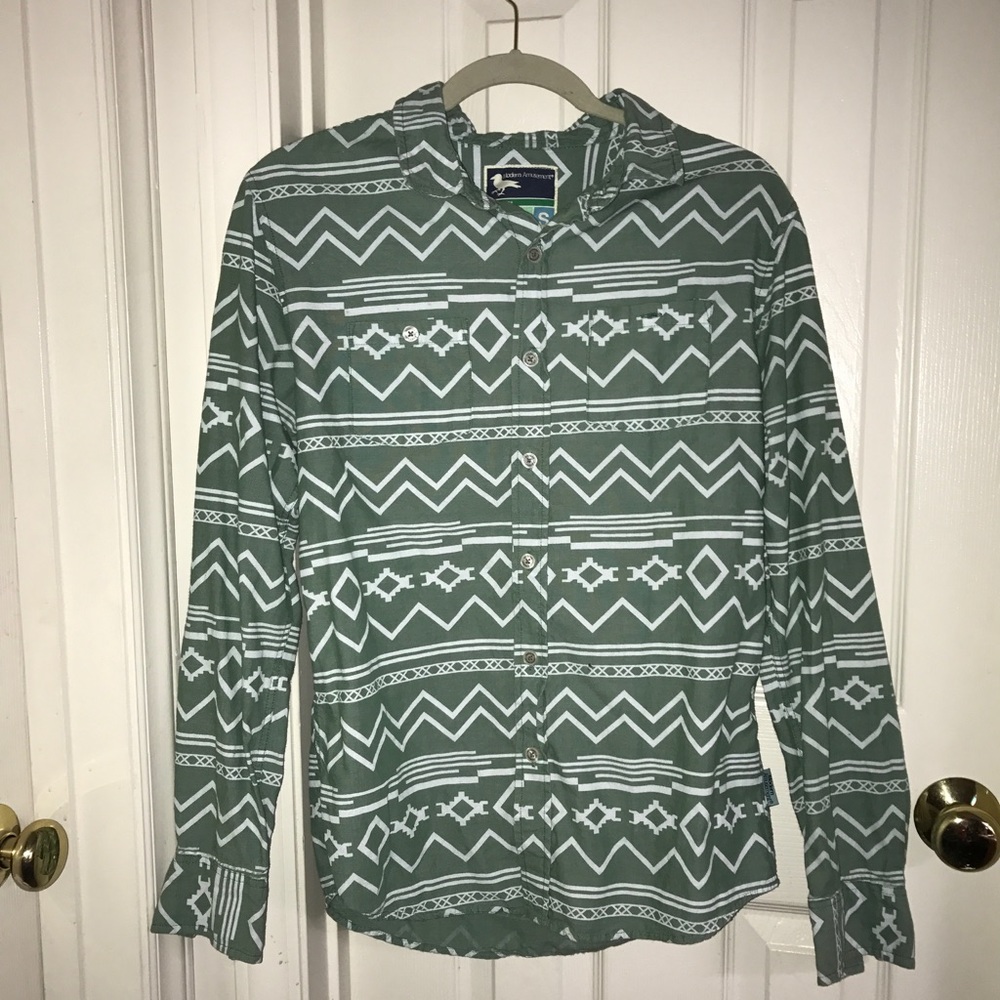 Modern Amusement Mint Green Button Down